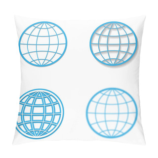 Personality  Set Of Different Globes Pillow Covers