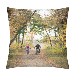 Personality  People Cycling In Autumn Park Pillow Covers