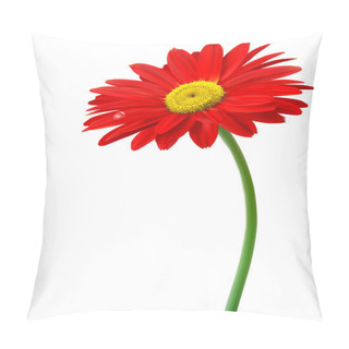 Personality  Beautiful Red Flower In Front Of The White Background Vector Pillow Covers