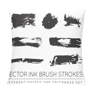 Personality  Set Of Black Brush Strokes Pillow Covers