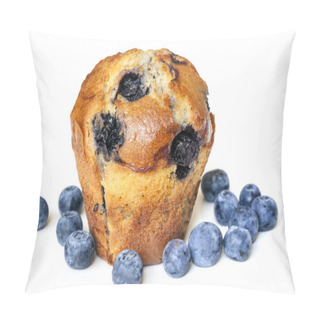 Personality  Blueberry Muffin Isolated On White Pillow Covers