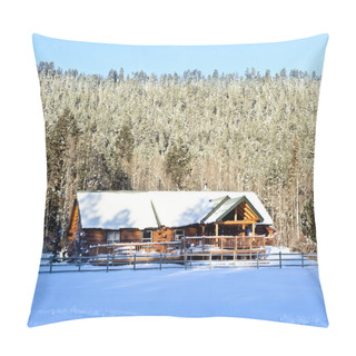 Personality  Cabin In Snow Pillow Covers