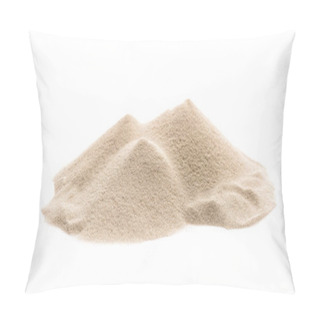 Personality  Heap Of Dry Beach Sand On White Background Pillow Covers
