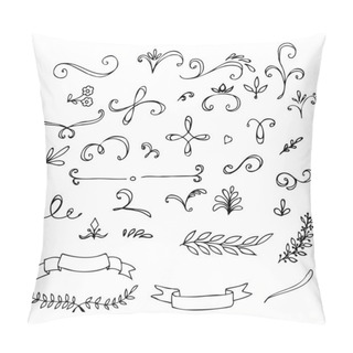 Personality  Hand Drawn Vintage Floral Elements Pillow Covers
