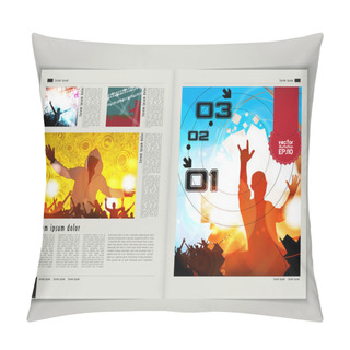 Personality  Magazine Layout With Urban Design Pillow Covers
