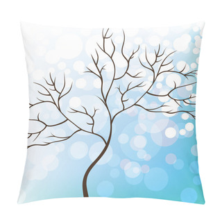 Personality  Winter Snow Background, Tree Without Leaves, Christmas Pillow Covers
