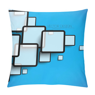 Personality  Overlapping Geometric Squares Flat Layout Material Background Pillow Covers