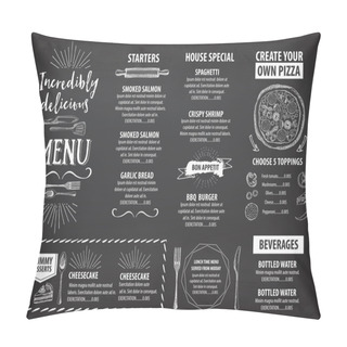 Personality  Restaurant Cafe Menu, Template Design.  Pillow Covers