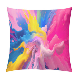 Personality  Abstract Illustration Paint Texture In A Rainbow Of Hues Pillow Covers