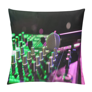 Personality  Sound Mixer With Microphone In Nightclub Pillow Covers