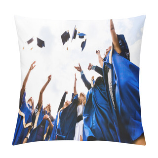 Personality  Group Of Happy Young Graduates Pillow Covers