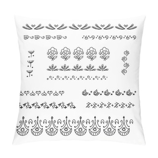 Personality  Collection Of Vector Graphic Borders Frames. Geometric And Plant Motifs Pillow Covers