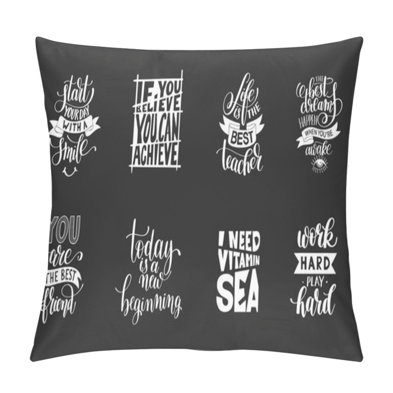 Personality  set of handwritten lettering positive quote about life pillow covers