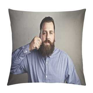 Personality  Portrait Of A Bearded Man Pillow Covers