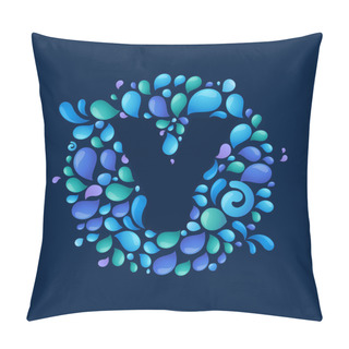 Personality  Y Letter In Circle Of Splashes Pillow Covers