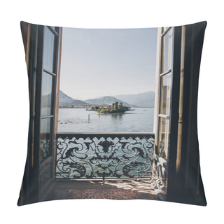 Personality  Beautiful View From Balcony Window At Lago Maggiore And Borromea Pillow Covers