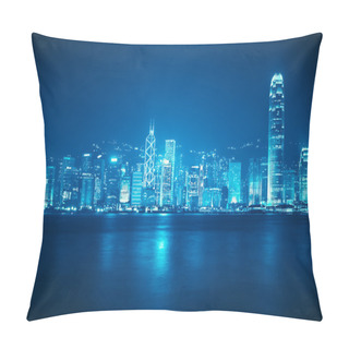 Personality  Victoria Harbour Skyline At Night Pillow Covers
