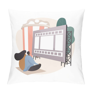 Personality  Open Air Cinema Abstract Concept Vector Illustration. Pillow Covers