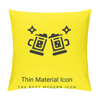 Personality  Beer Minimal Bright Yellow Material Icon Pillow Covers