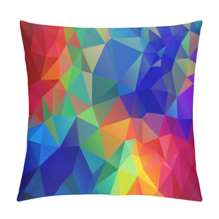 Personality  Vector Abstract Irregular Polygon Background - Triangle Low Poly Pattern - Full Spectrum Multi Color Rainbow - Red, Orange, Yellow, Green, Blu Pillow Covers