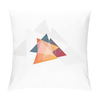 Personality  Isolated Abstract Pink And Orange Color Triangle Logo On Black Background, Geometric Triangular Shape Logotype Of Transparent Overlays Vector Illustration Pillow Covers