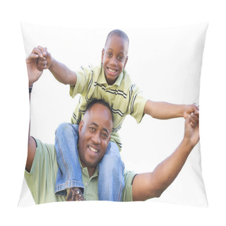 Personality  African American Man And Child On White Pillow Covers