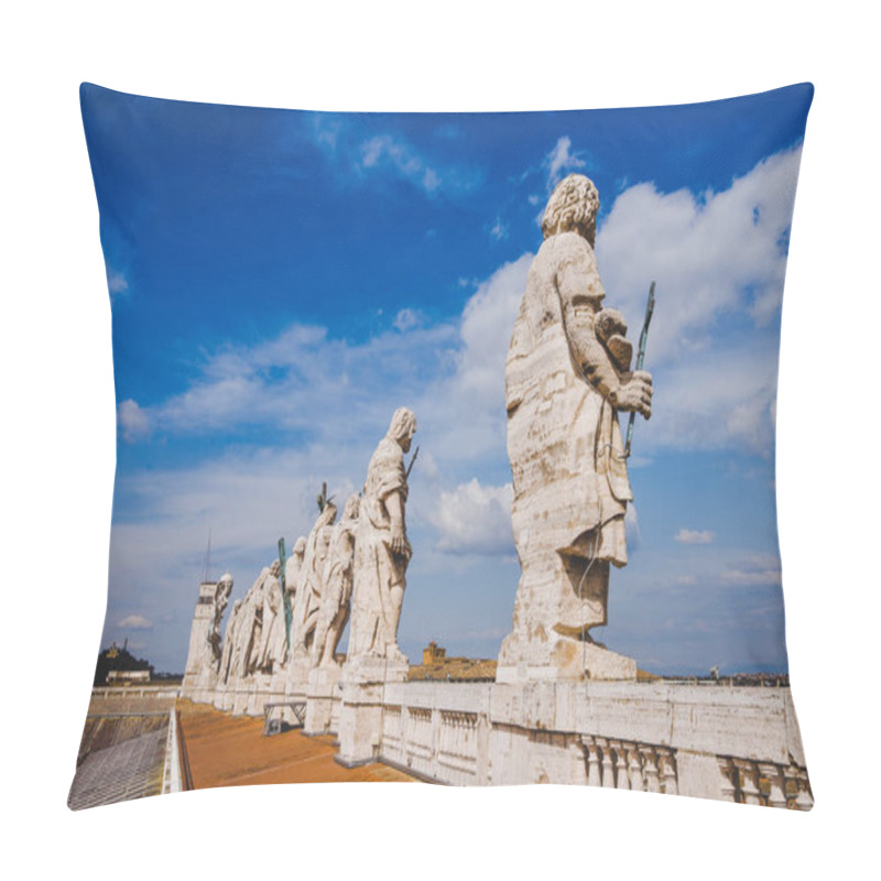 Personality  Statues On Top Of St Peters Basilica, Vatican City, Italy Pillow Covers