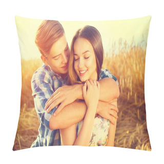 Personality  Happy Couple  Hugging Outdoors Pillow Covers