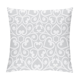 Personality  Abstract Grey Seamless Hand-drawn Floral Pattern. Pillow Covers