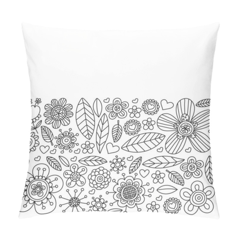 Personality  Vector pattern with doodle flowers and leaves pillow covers