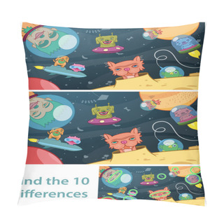 Personality  Extraterrestrial Space Kids Puzzle Differences Pillow Covers
