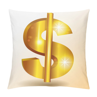 Personality  Golden Dollar Sign, Vector Design Pillow Covers
