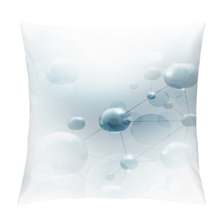 Personality  Futuristic Background With Molecules Blue, Eps10 Pillow Covers
