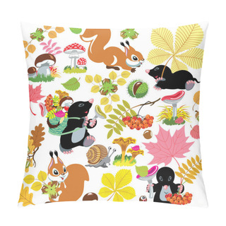 Personality  Set With Autumnal Harvest Of Forest Pillow Covers