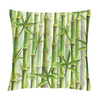 Personality  Green Bamboo Forest Seamless Pattern Pillow Covers