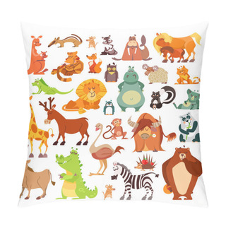 Personality  Great Set Of Cartoon Animals Pillow Covers