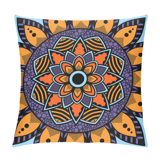 Personality  Ethnic Square Mandala Ornament. Arabic, Pakistan, Moroccan, Turkish, Indian, Spain Motifs Pillow Covers