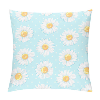 Personality  Background With Daisies Flowers. Pillow Covers
