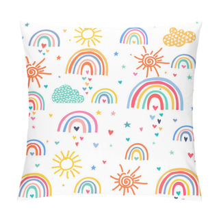 Personality  Clouds Rainbows Love Hearts Pattern Pillow Covers