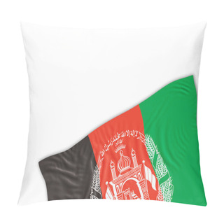 Personality  Realistic Afghanistan Flag With Folds, Isolated On White Background. Footer, Corner Design Element. Perfect For Patriotic Themes Or National Event Promotions. Empty, Copy Space. 3D Render Pillow Covers