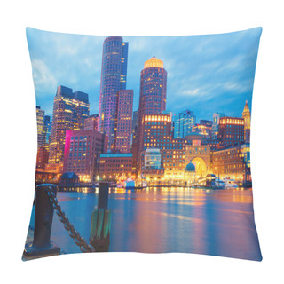 Personality  Boston Harbor And Financial District Pillow Covers