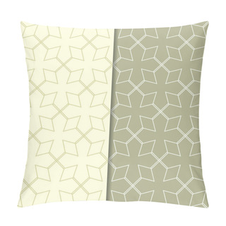 Personality  Olive Green Set Of Seamless Geometric Patterns For Web, Textile And Wallpapers Pillow Covers
