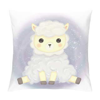 Personality  Cute Baby Lamb Illustration, Animal Clipart, Baby Shower Decoration, Woodland Illustration, Watercolor Animals Illustration Pillow Covers