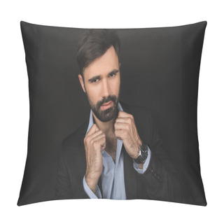 Personality  Handsome Bearded Businessman Pillow Covers