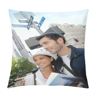 Personality  Tourists On Broadway Street Pillow Covers