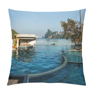 Personality  Pool At Ao Loh Dalum Beach, Phi Phi Don Island, Krabi Province, Thailand. Koh Phi Phi Don Is Part Of A Marine National Park. Pillow Covers