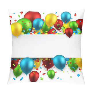 Personality  Celebrate Colorful Background With Balloons. Pillow Covers