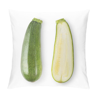 Personality  Fresh Zucchini On White Backgroundd. Top View Pillow Covers