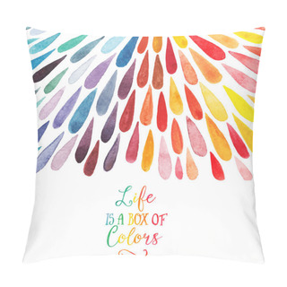 Personality  Vector Watercolor Colorful Abstract Background. Pillow Covers