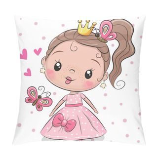 Personality  Cute Fairy-tale Princess On A White Background Pillow Covers